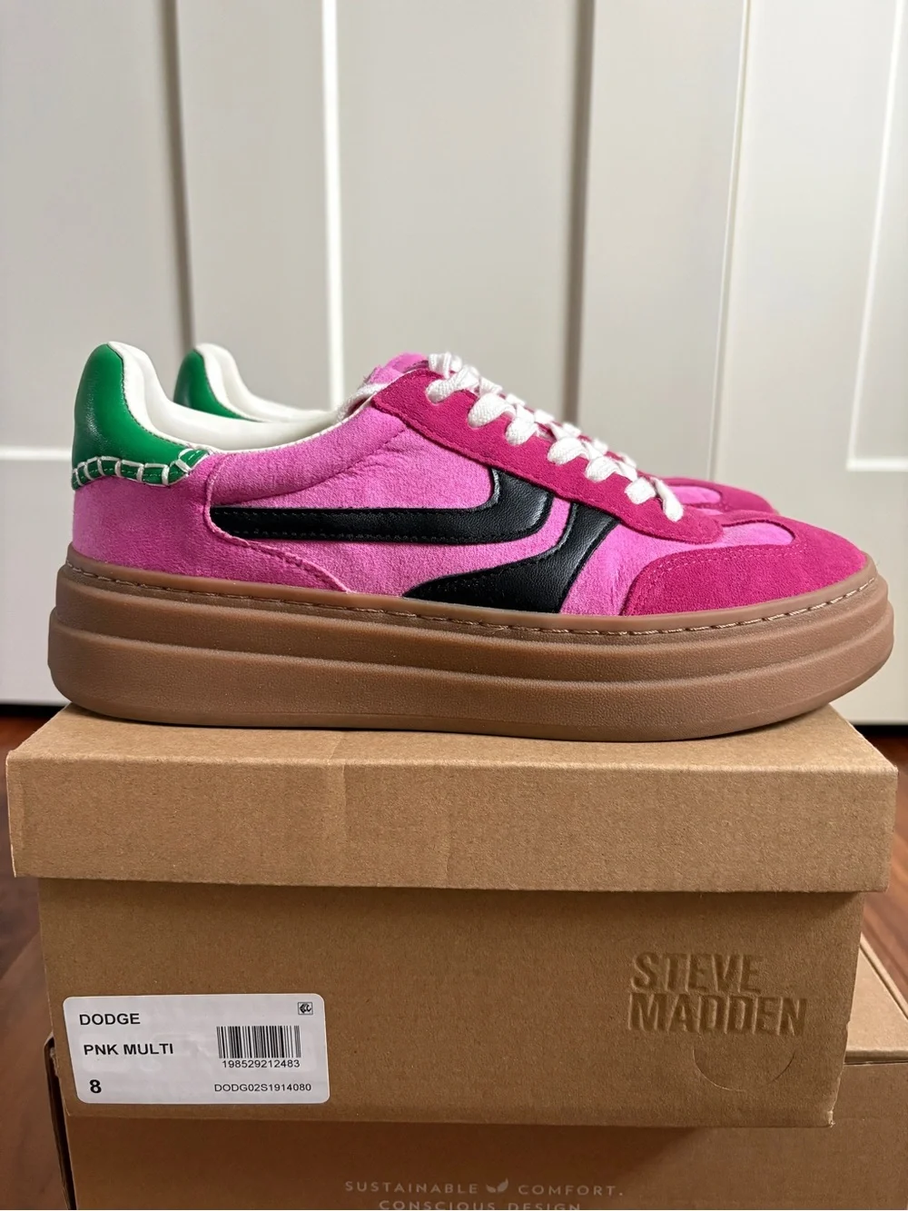 Steve Madden Pink Multi Dodge Platform Sneaker